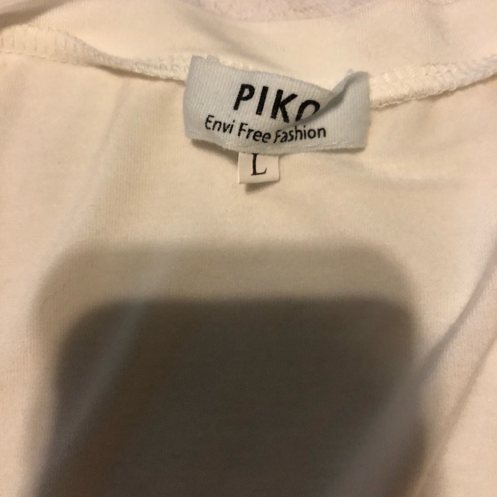 Large Piko 3/4 Sleeve Top - White